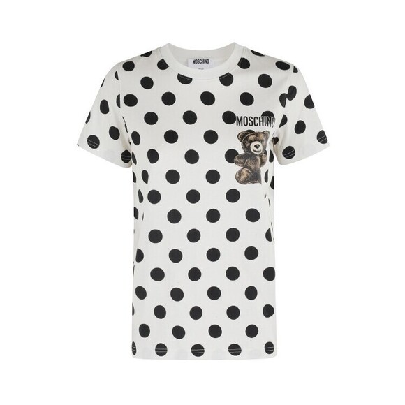 Moschino Ivory And Black Polka Dot T-Shirt - NWT
